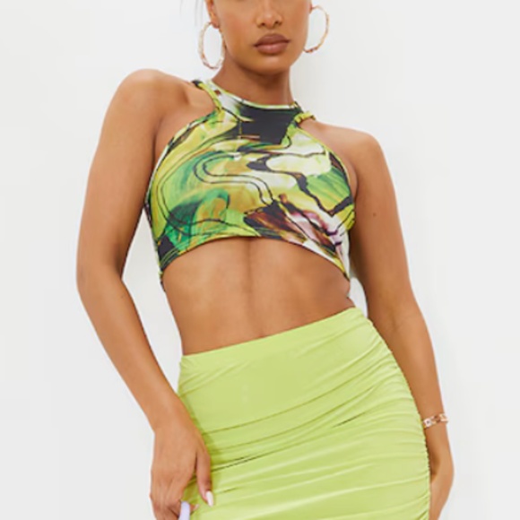 Crepe Racer Neck Crop Top - Picture 7 of 7